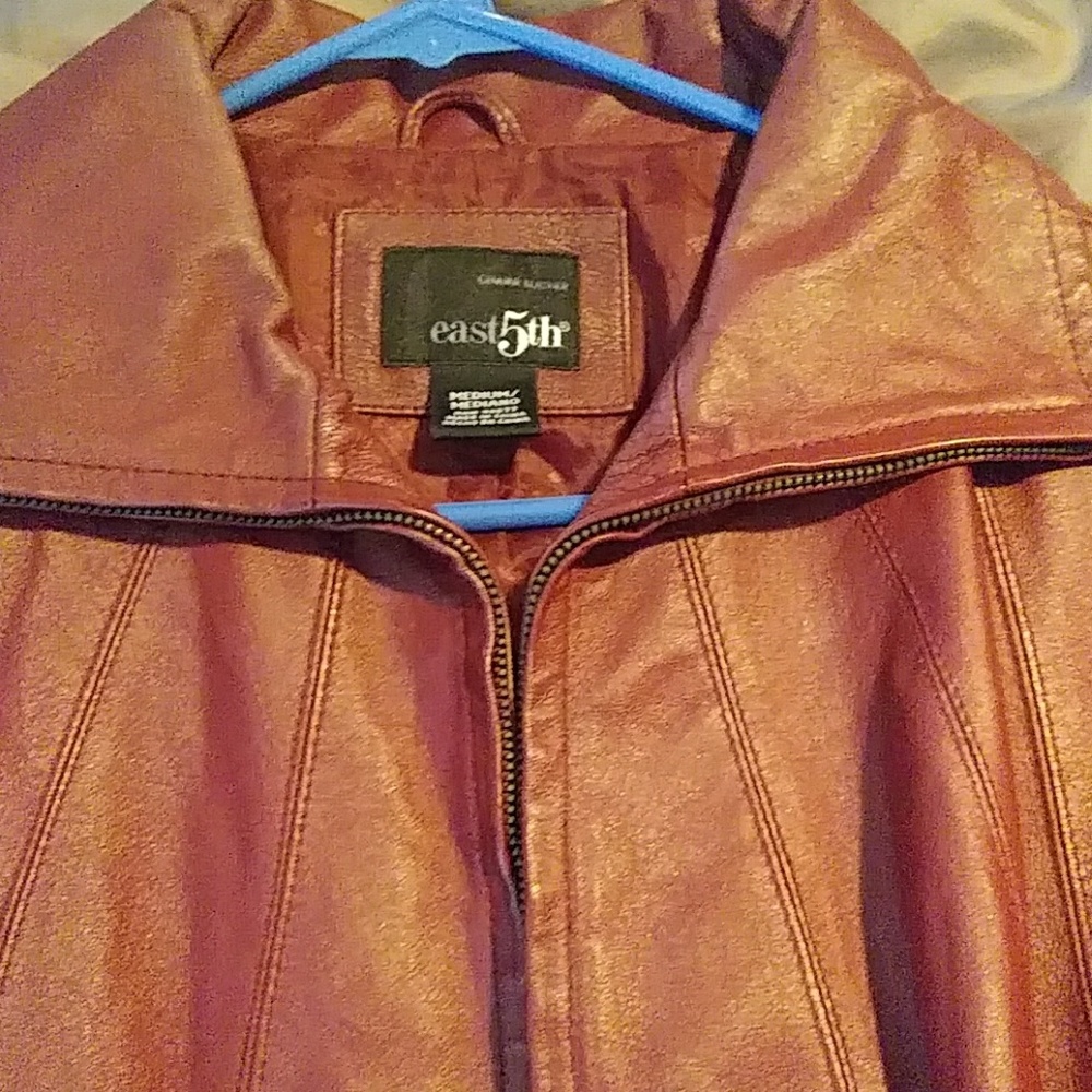 Red leather jacket